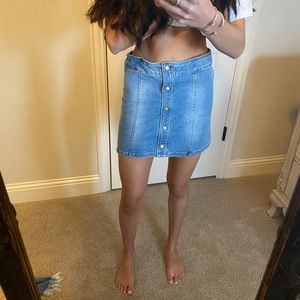 Zara Button Front Jean Skirt